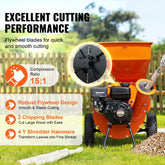 Wood Chipper Shredder Mulcher 7HP Heavy Duty Gas Powered 3in 212cc 4.1kW